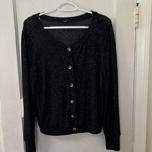 Crosby Black Button-Up Cardigan